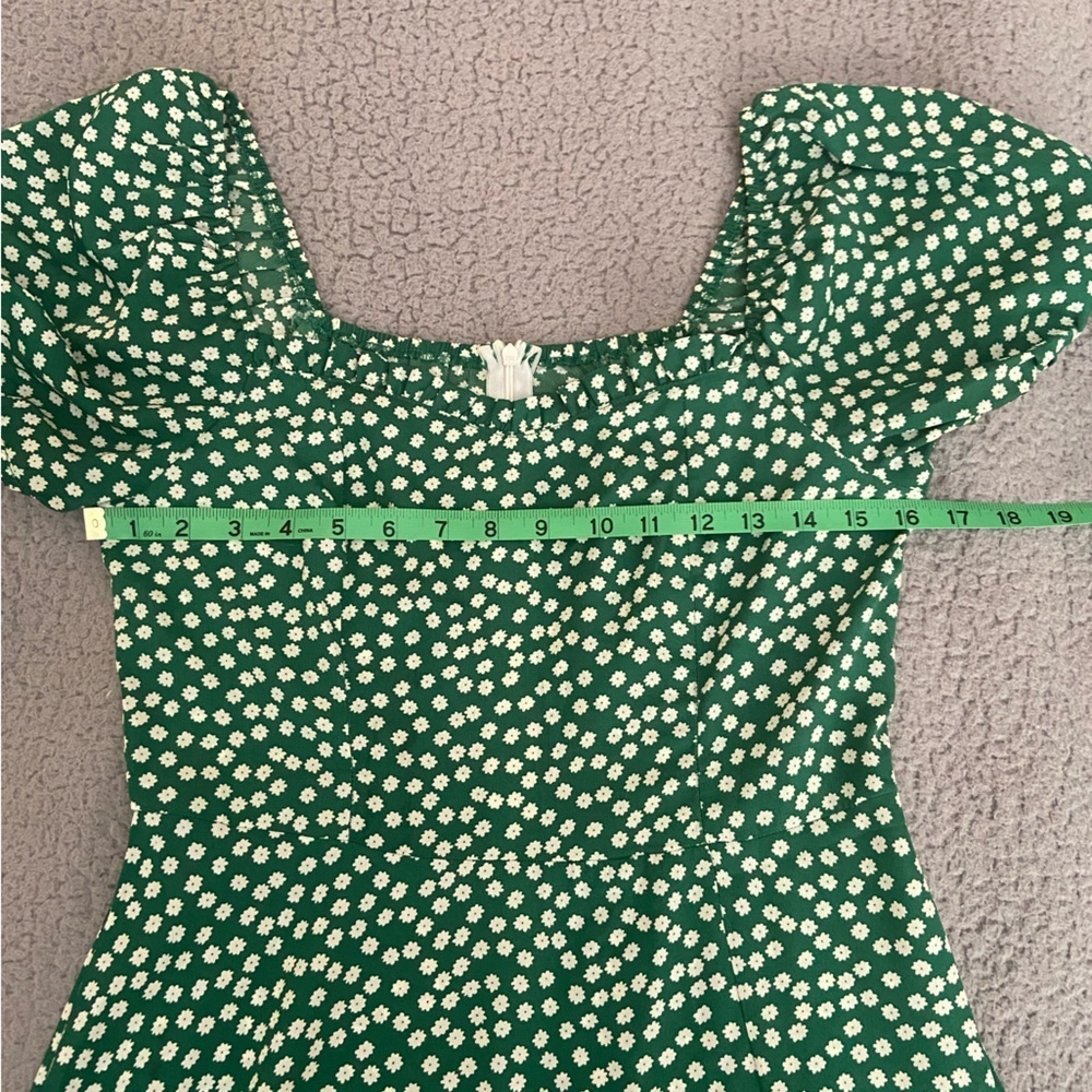 SHEIN FLORAL GREEN DRESS - Picture 7 of 8